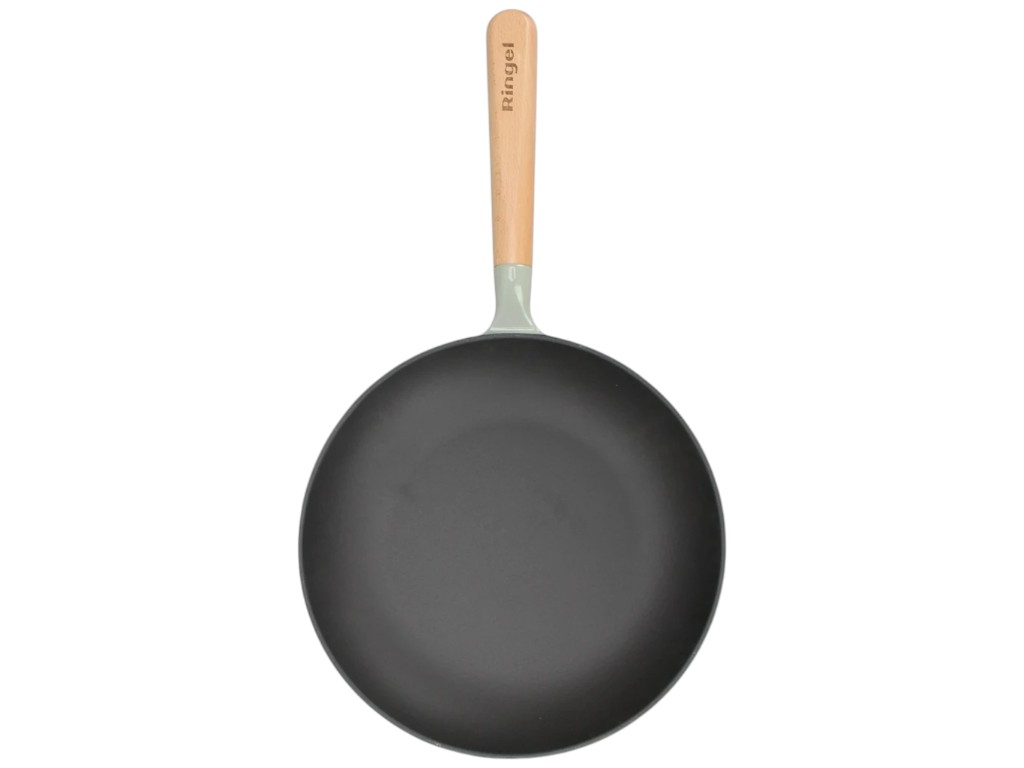 Сковорода Ringel PrimaVera, чугун, дерево, 28см, цвет серый