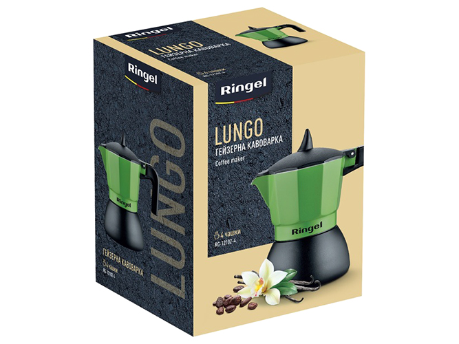Гейзерна кавоварка Ringel Lungo на 4 чашки, 160мл, 6900068152687