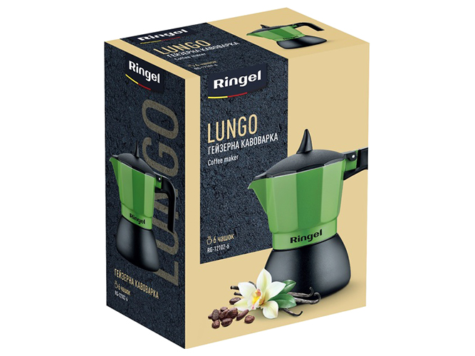 Гейзерна кавоварка Ringel Lungo на 6 чашок, 240мл, 6900064158973