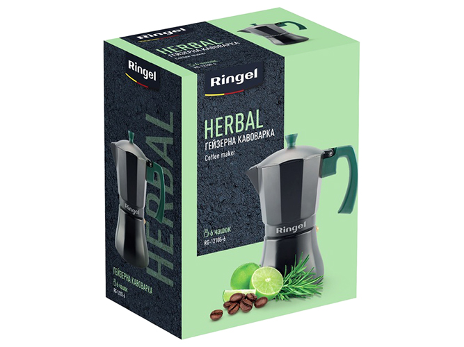 Гейзерна кавоварка Ringel Herbal на 6 чашок, 240мл, 6900068152700
