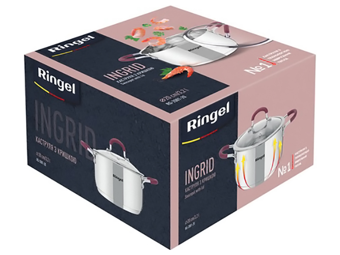 Кастрюля Ringel Ingrid, 20см, 3,2л, с крышкой, 6900064793716