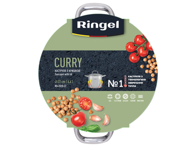Кастрюля с крышкой Ringel Curry, 22см, 6,6л, 6900069909464