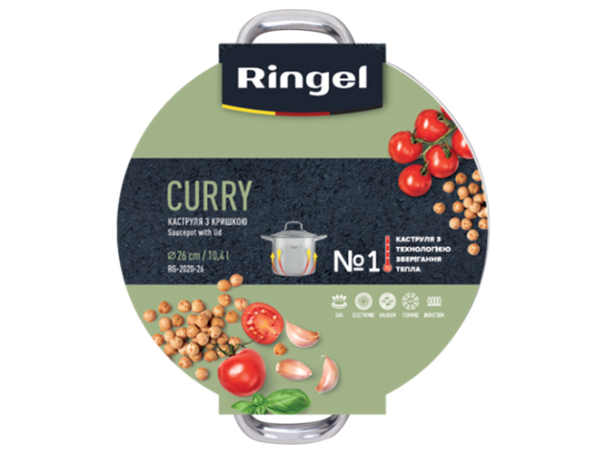 Кастрюля с крышкой Ringel Curry, 26см, 10,4л, 6900069909488