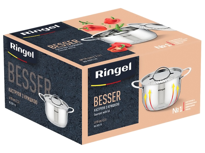 Каструля Ringel Besser, 18см, 2,3л, з кришкою нерж., 6900068696426