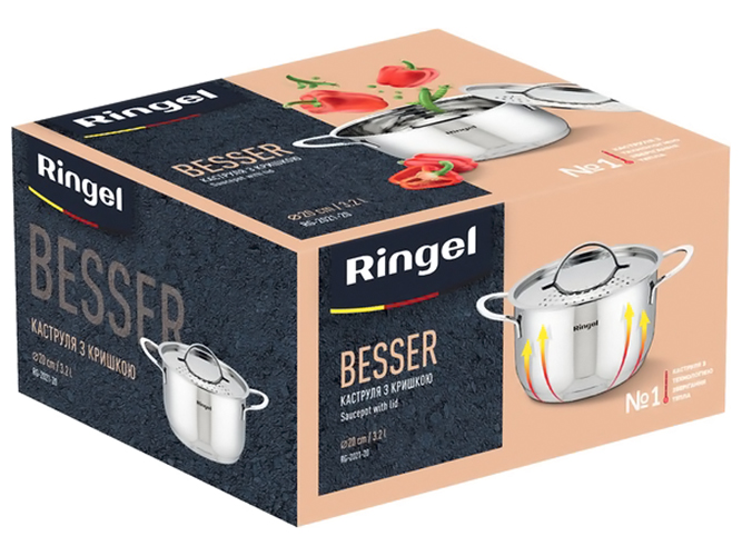 Каструля Ringel Besser, 20см, 3,2л, з кришкою нерж., 6900068696433