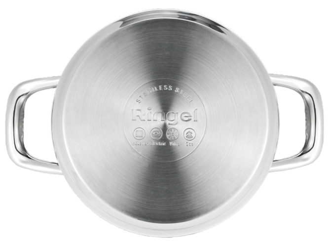 Кастрюля из нержавеющей стали с крышкой Ringel Grey Line, 1,6л, 16см
