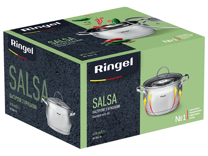 Каструля з кришкою, Ringel Salsa, 18см, 3,1л, 6900069909389