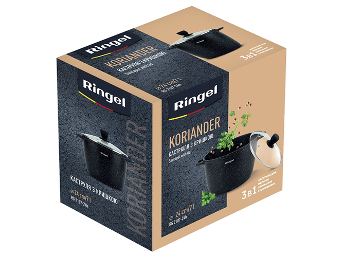 Каструля Ringel Koriander, 20см, 7л, з кришкою, 6900068215214