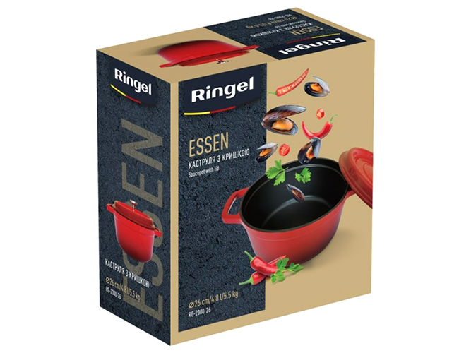 Каструля Ringel Essen, 26см, 4,8л, з кришкою, 6900068582033