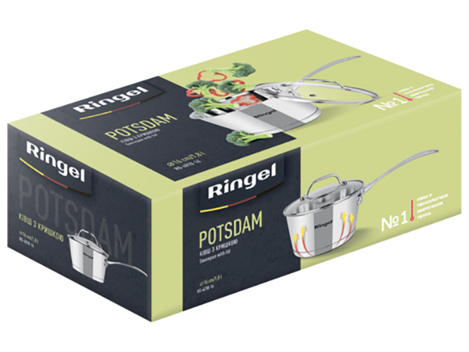 Ковш Ringel Potsdam, с крышкой, 16см, 1,8л, 6900063771852