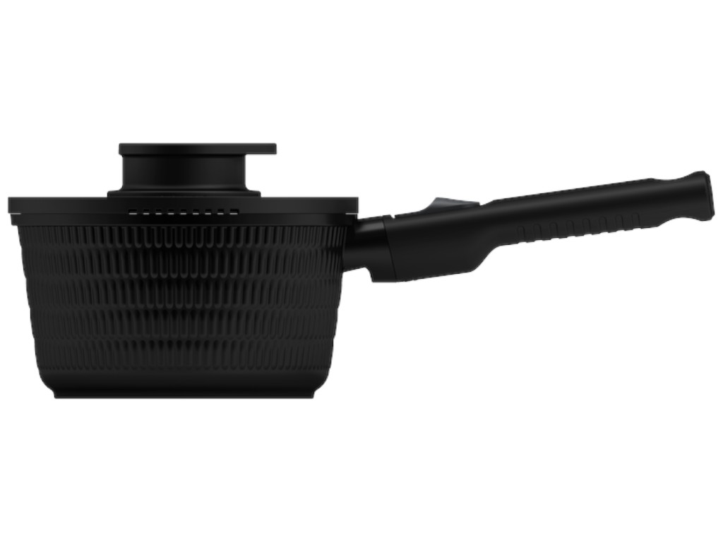 Сотейник Ringel Grey Line, с крышкой, съемная ручка, алюминий, 1,4л, 16см, цвет черный