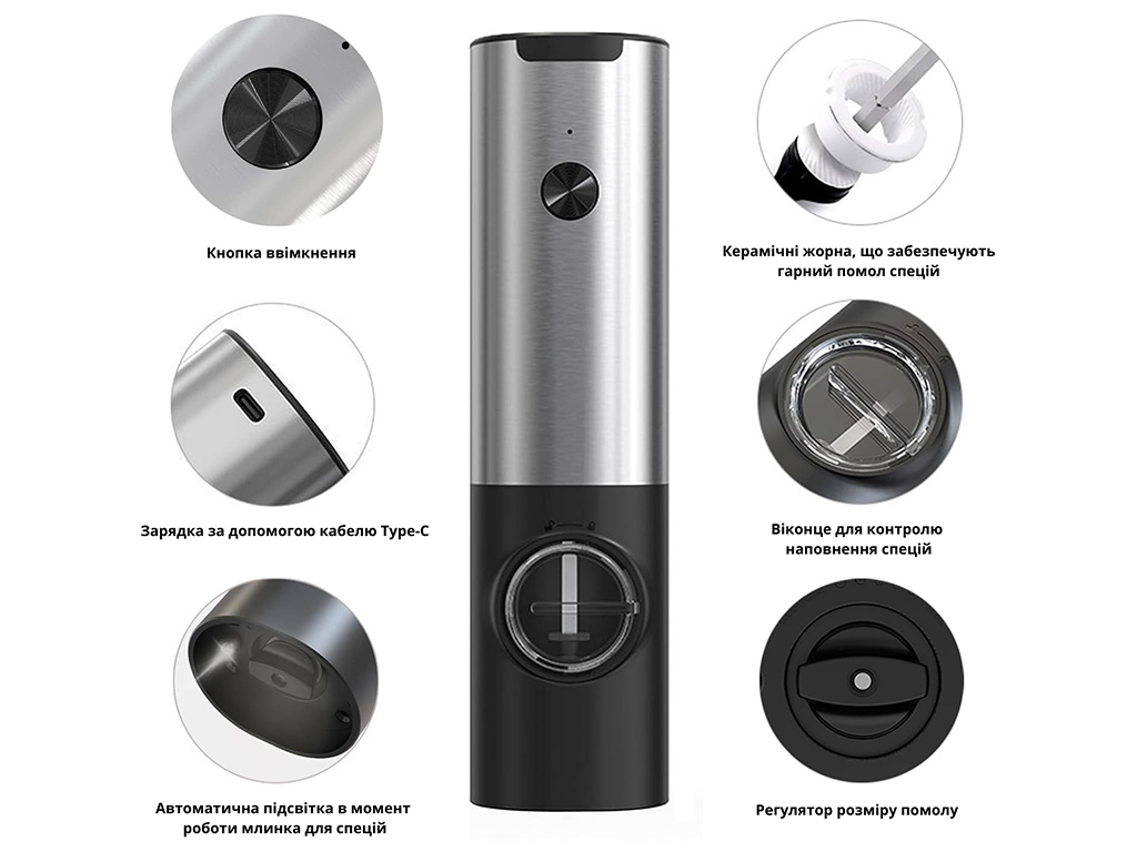 Мельница для специй Ringel Zira, электрическая, 21см, 6900070055730