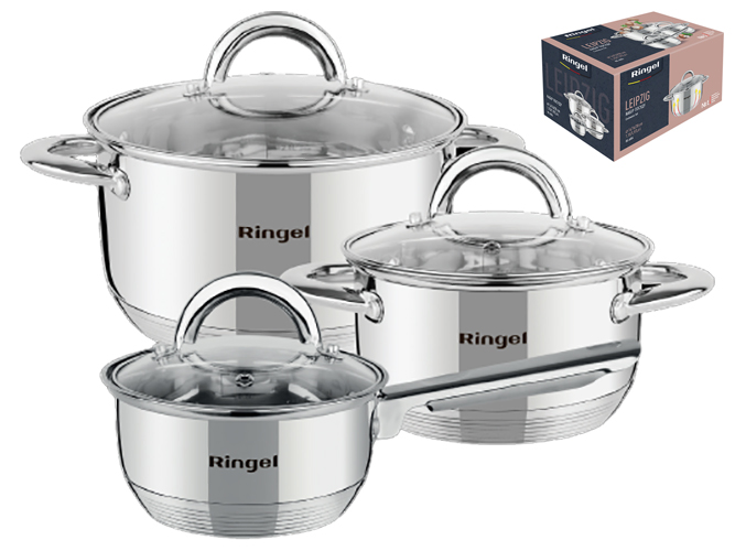 Набор кастрюль Ringel Leipzig, 1,5/1,9/3,6л (цена за набор 6 предметов) 6900065336370