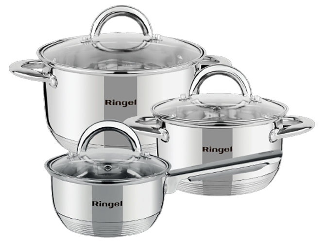 Набор кастрюль Ringel Leipzig, 1,5/1,9/3,6л (цена за набор 6 предметов) 6900065336370