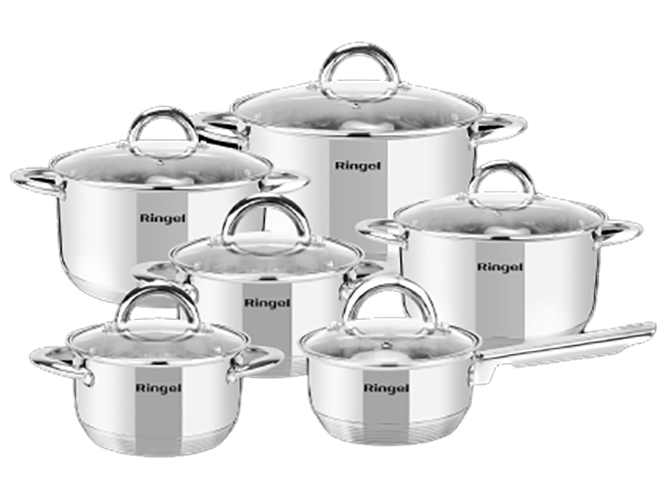 Набір посуду Ringel Hagen, 1,15/1,9/2,6/3,6/4,35/6,1л, (ціна за набір 12 предметів) 6900065336387