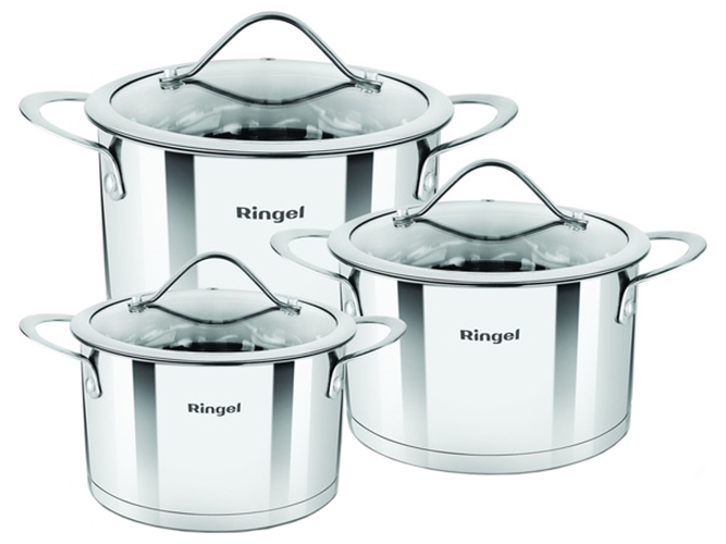 Набір кастрюль Ringel Fusion, 1,9 л+2,6 л+3,6л (ціна за набір 6 предметів) 6900067337207