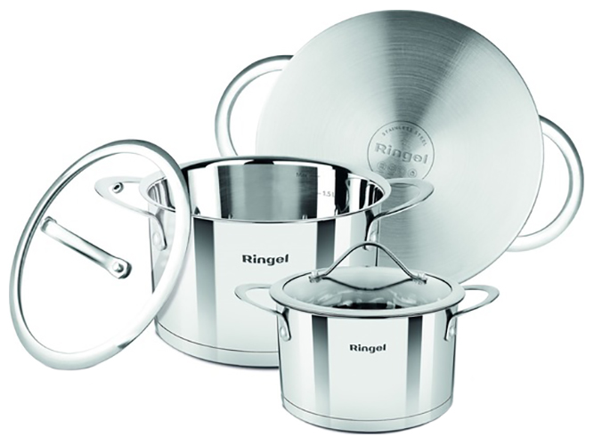 Набір кастрюль Ringel Fusion, 1,9 л+2,6 л+3,6л (ціна за набір 6 предметів) 6900067337207