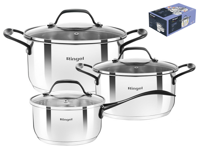 Набір кастрюль Ringel Elegance, 1,3/2,7/5,3л (ціна за набір 6 предметів) 6900067436948