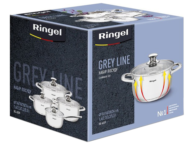 Набір посуду Ringel Grey line (ціна за набір 8 предметів) 6900069327510