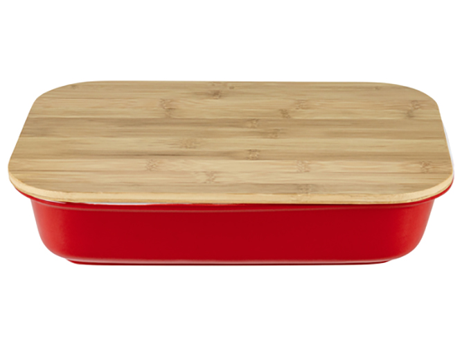 Форма с бамбуковой крышкой Limited Edition Casa, 37,5х25х7,5см, 3,5л, красная, 6900066848285