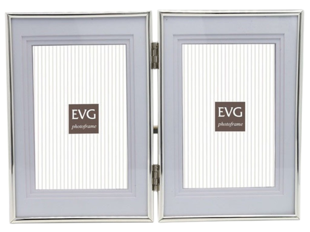 Фоторамка EVG ONIX S15 Double Silver, металлическая, 2 фото 10×15 см 6900071192304