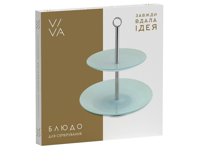 Блюдо Viva Silver Base, 2-ярус., 25/20см, 6900068706446