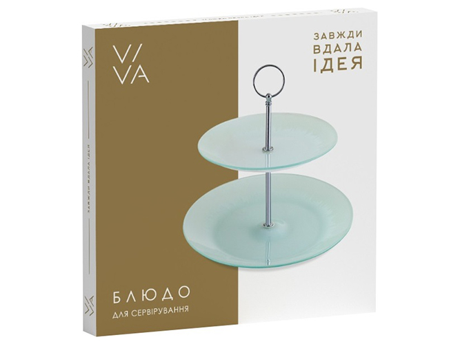 Блюдо Viva Silver, 2-ярус., 25/20см, 6900068706453