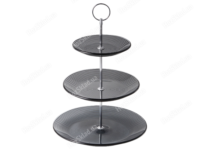 Блюдо Viva Monaco Black, 3-х ярус., 25/20/15см, 6900064140527