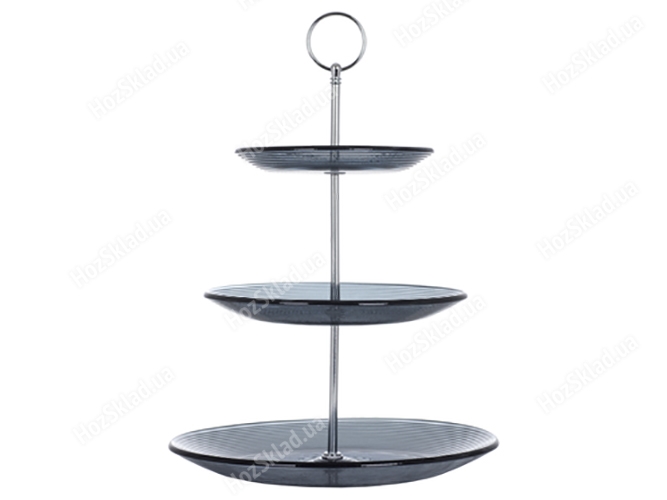 Блюдо Viva Monaco Black, 3-х ярус., 25/20/15см, 6900064140527