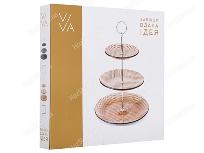Блюдо Viva Monaco Black, 3-х ярус., 25/20/15см, 6900064140527