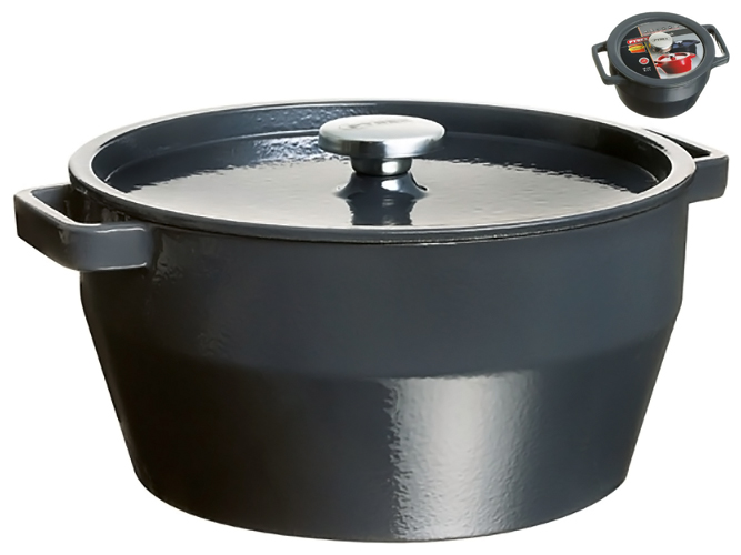 Кастрюля чугунная Pyrex Slow Cook grey, 6,3л, 2063551400017