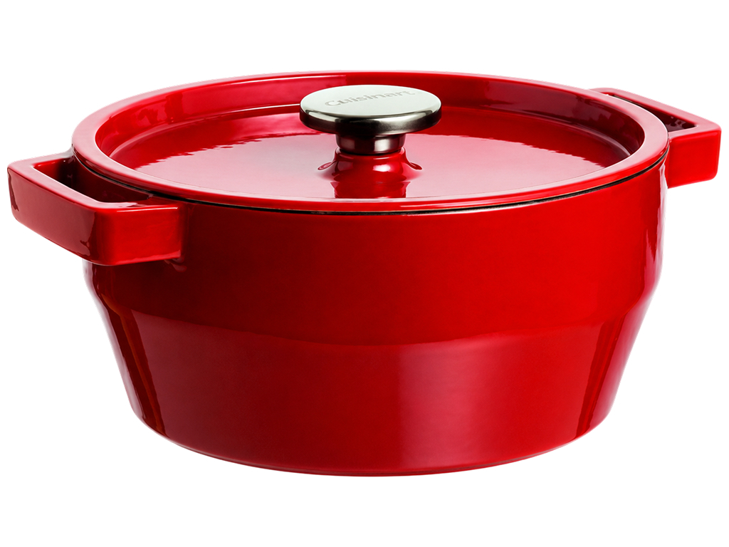 Кастрюля Pyrex Slow Cook Red, чугунная, с крышкой, 24 см, 4 л