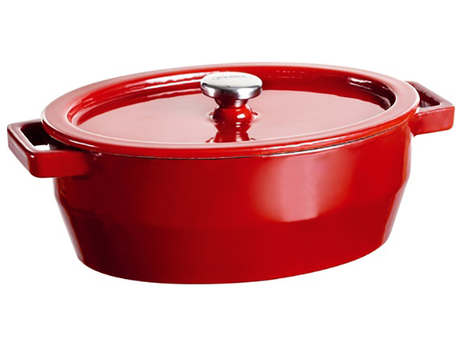 Кастрюля чугунная овальная Pyrex Slow Cook red, 3,8л, 2059574260011