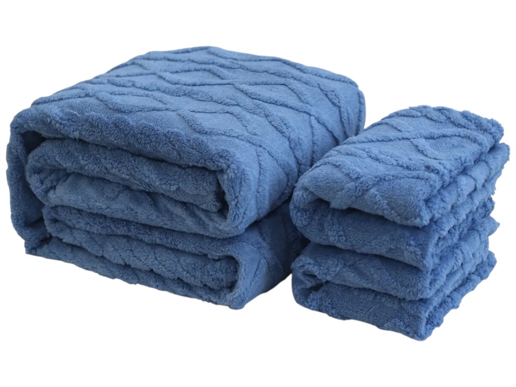 Комплект постільної білизни Soho Romance, двоспальний, покривало, 2 наволочки, колір блакитний