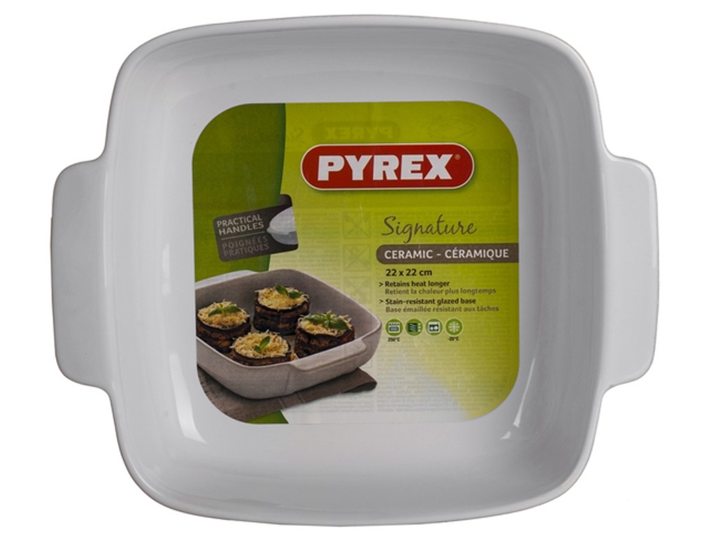 Форма для запекания квадратная Pyrex Signature керамика, 22х22см (цвет серый) 3426470272636
