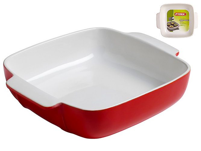 Форма для запекания Pyrex Signature, 22х22см, квадратная, красная, 3426470272735