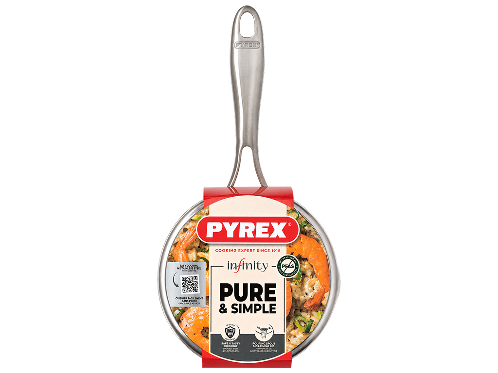 Ковш Pyrex Infinity, з нержавіючої сталі, з кришкою, 16 см, 1,25 л
