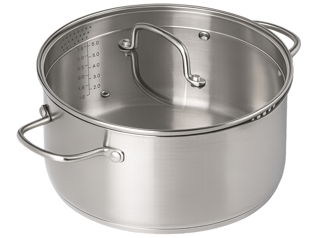 Кастрюля Pyrex Infinity, из нержавеющей стали, с крышкой, 24 см, 4,1 л