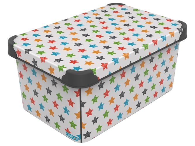 Контейнер Qutu Style Box з кришкою Colored Stars, 10л