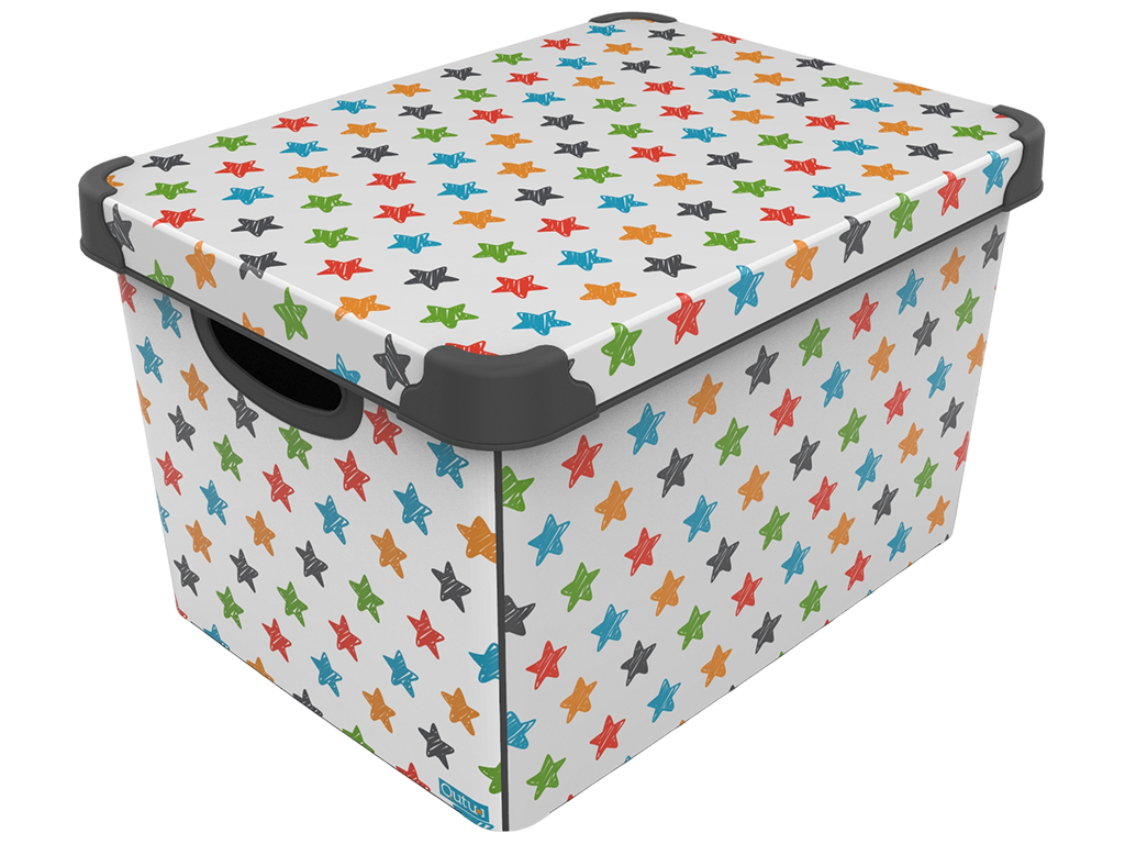 Контейнер для хранения с крышкой Qutu Style Box Colored Stars, 20л