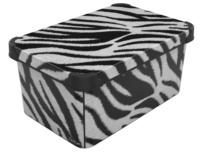 Контейнер Qutu Style Box Zebra, з кришкою, 10л, 8690069070889