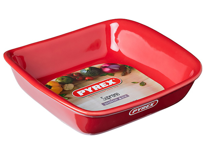 Форма Pyrex Supreme red, 24х24см, керамическая, квадратная, 3426470277471
