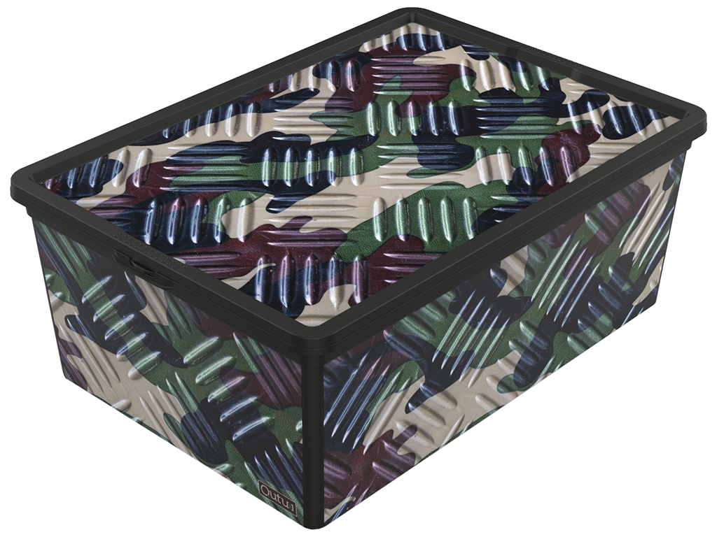 Контейнер Qutu Trend Box Camouelage, с крышкой, 10л, 8690068355253