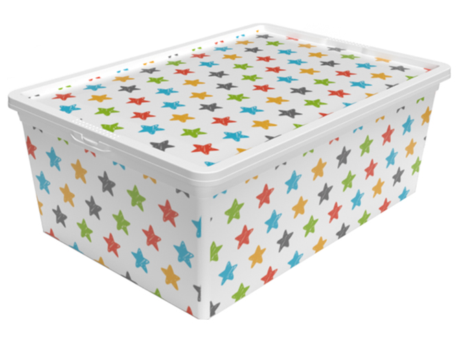 Контейнер з кришкою Qutu Trend Box Colored Star, 10л, 8690069947662