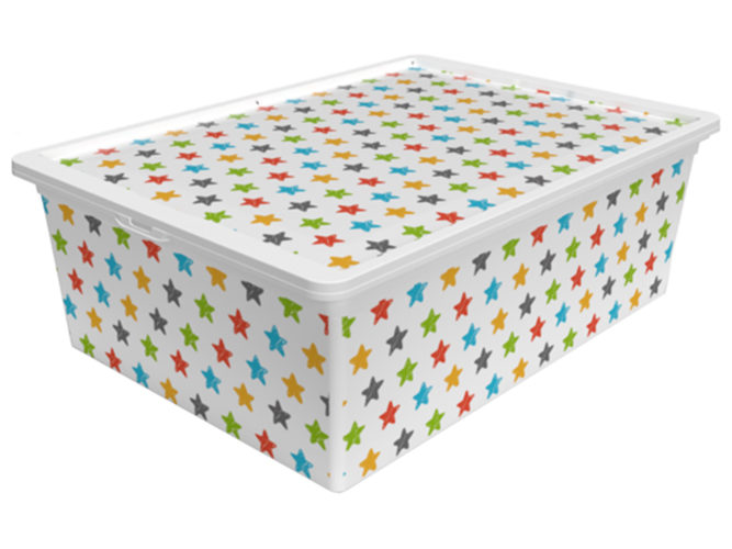 Контейнерс с крышкой Qutu Trend Box Colored Star, 25л, 8690069947679