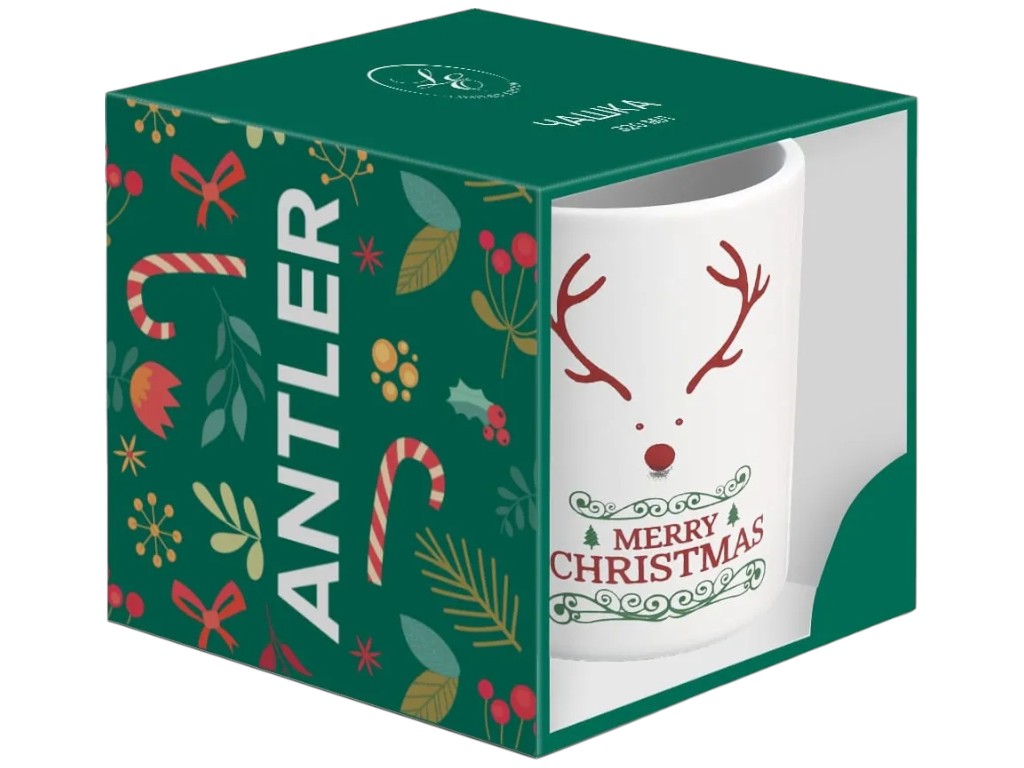 Чашка Limited Edition NY Antler Red, кераміка, 320мл, колір білий з малюнком