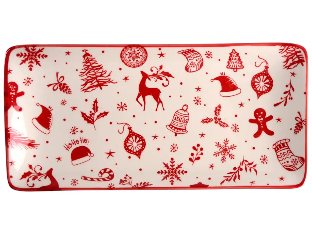 Блюдо Limited Edition NY XMas Mood, прямокутне, порцеляна, 25,5×13см, колір білий
