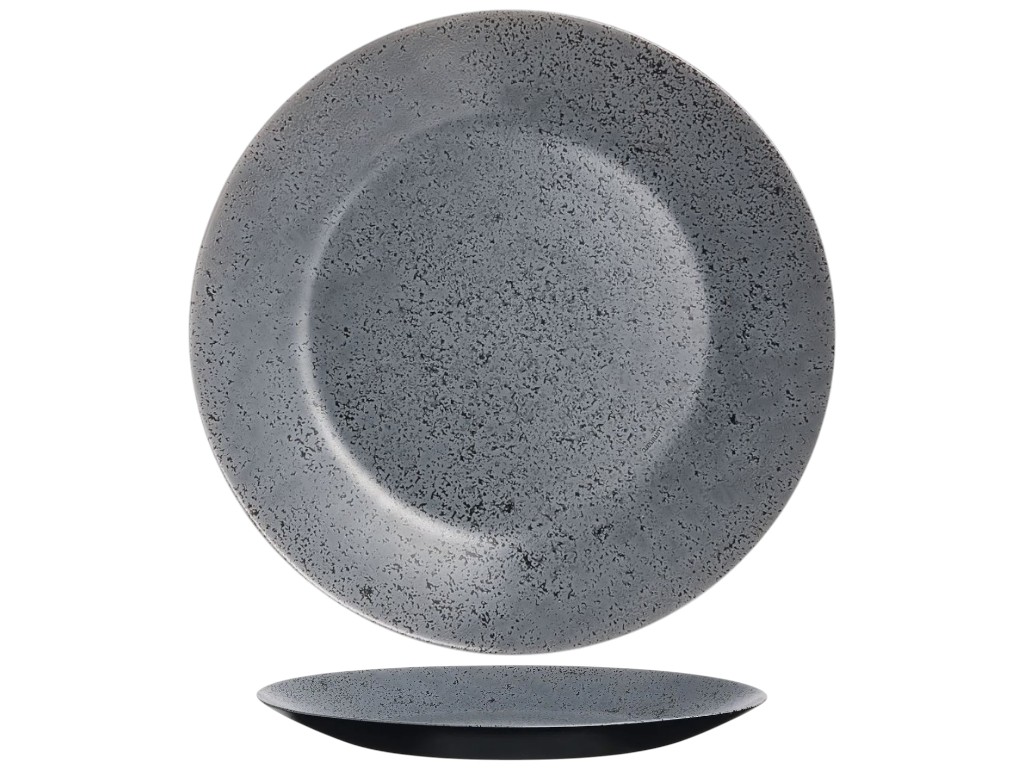 Тарілка обідня Luminarc Slate, ударостійке скло, 25×2,6см, колір сірий