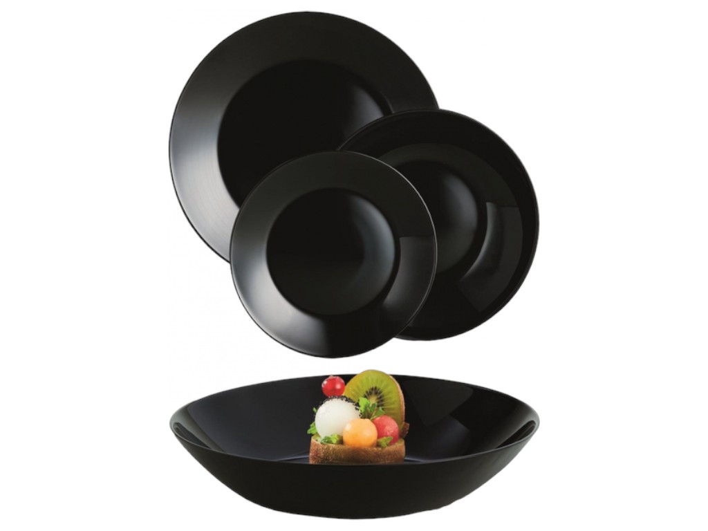 Сервиз столовый Luminarc ZELIE BLACK, закаленное стекло, 18 предметов/088331490007