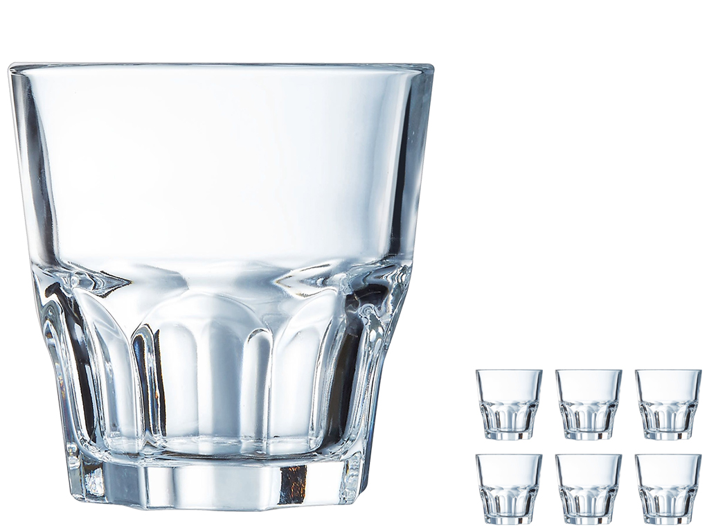 Набор стаканов Arcoroc Granity, низкие, 200мл (цена за набор 6шт) 088331439847